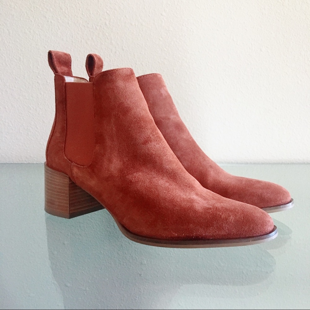 Everlane the Heel Boot in Rust Suede US 6.5 EU 37